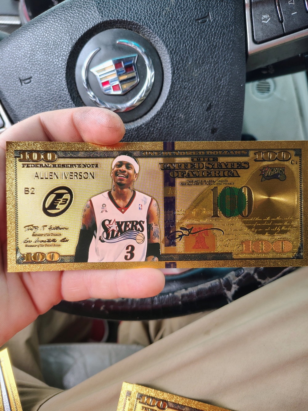 Allen Iverson Gold Novelty Collectible Note - Gold